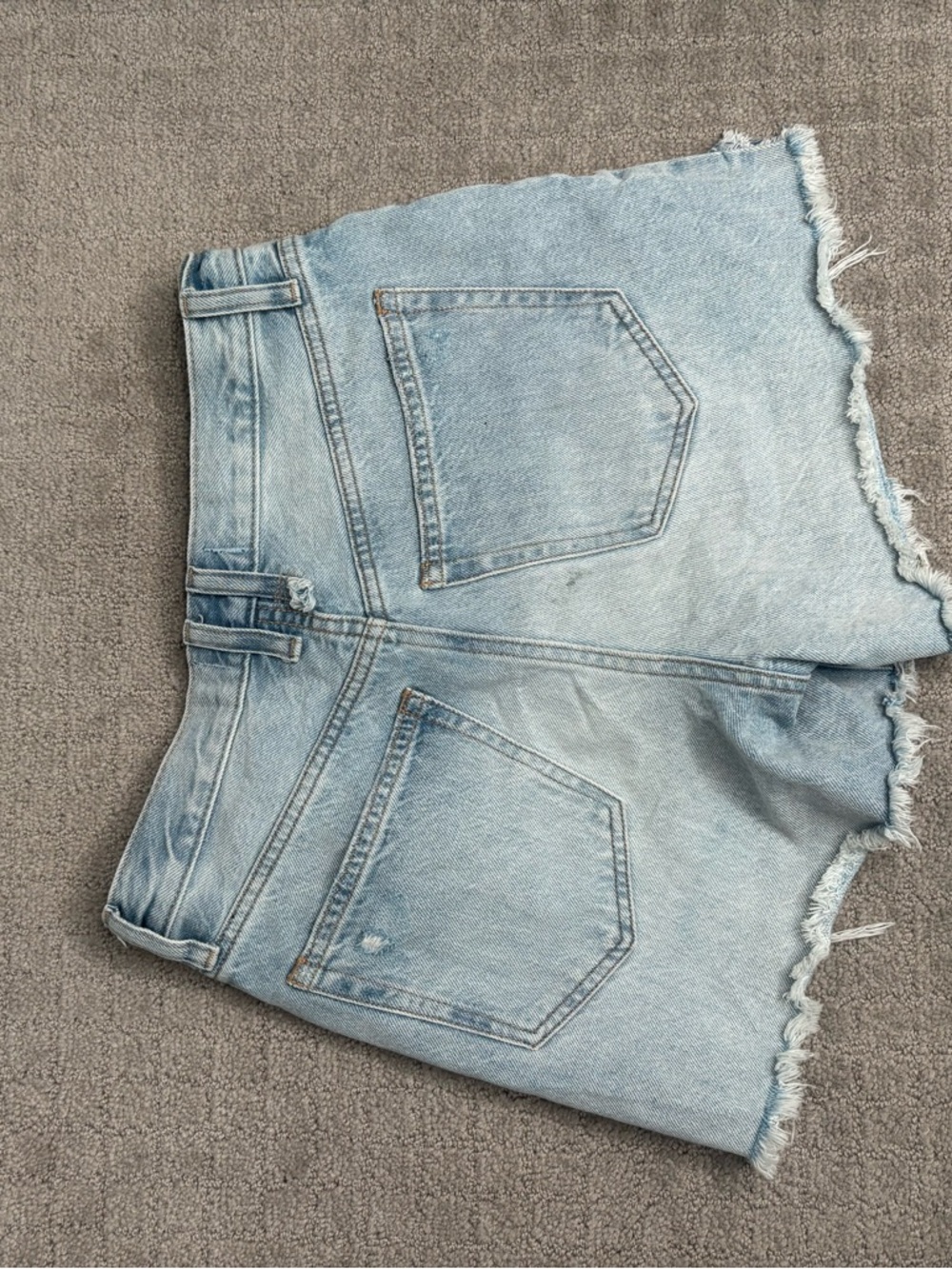 We The Free Light Blue Distressed Denim Cutoff Shorts - Picture 4 of 4
